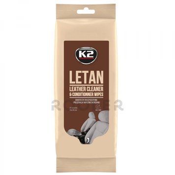 Серветки вологі K2 Letan Leather Cleaner & Conditionner Wipes для очищення шкіряної оббивки 24 шт (K210) k210 фото