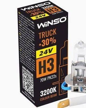 Галогеновая лампа Winso H3 24V 70W PK22s TRUCK +30% (724300) 724 300 фото