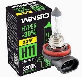 Галогенова лампа Winso H11 12V 55W PGJ19-2 HYPER +30% 712810 712 810 фото