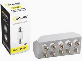 Лампа розжарювання SOLAR C5W 12V 5W SV8.5 T11x37 10шт автомобільна лампа з м'яким світлом STM03340 1260 c5w 12v 5w sv 8.5 t11*41 фото